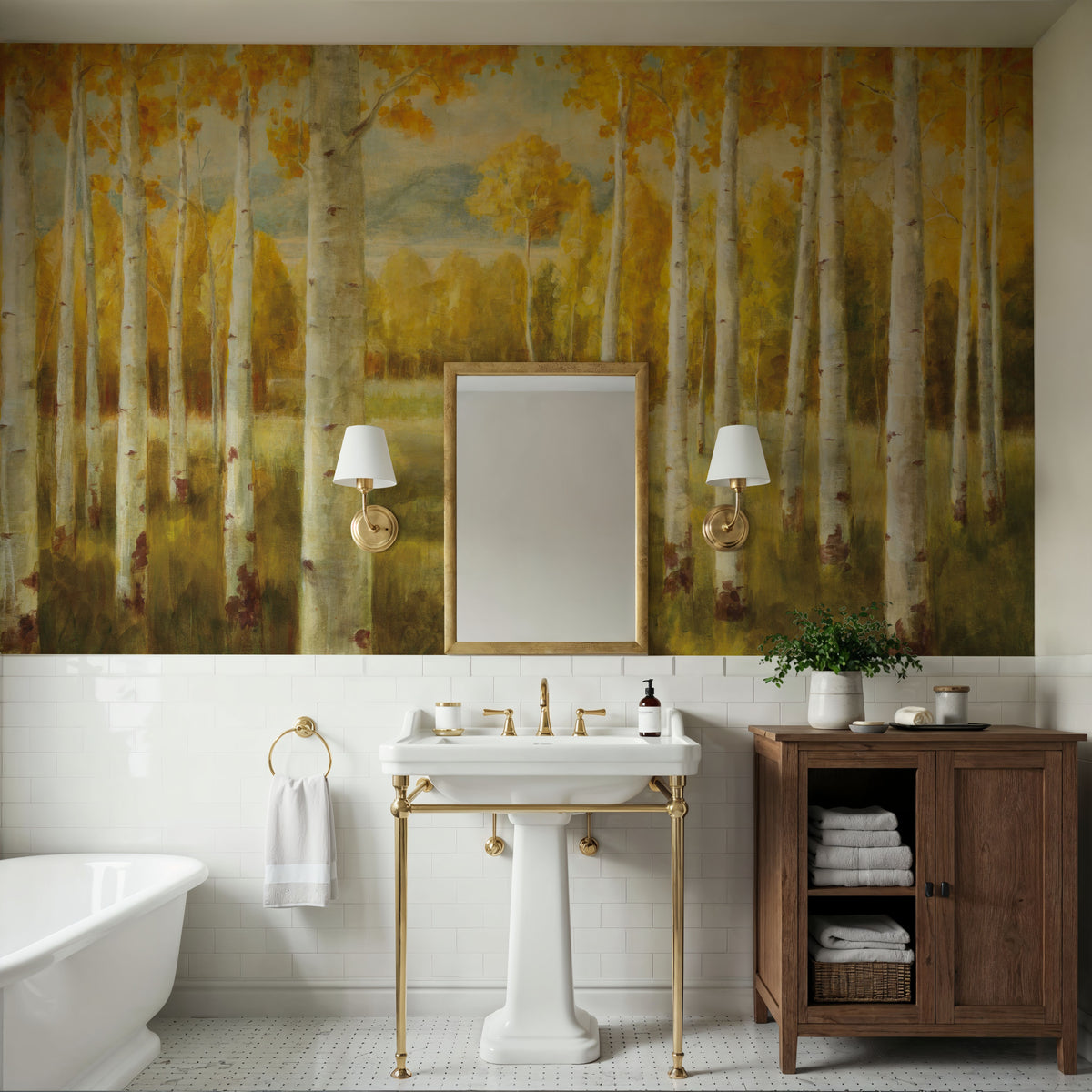 Aspen Birches Mural Wallpaper - room preview 06
