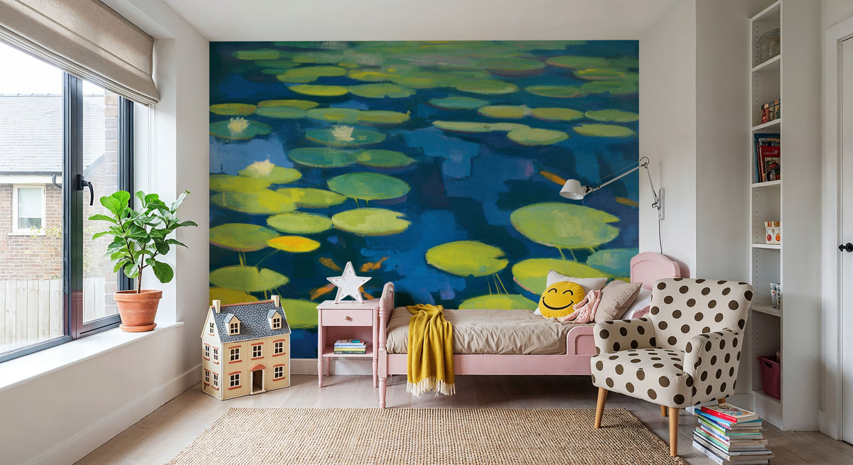 Lily Pond with Koi Mural Wallpaper - room preview 06