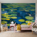Lily Pond with Koi Mural Wallpaper - room preview 06