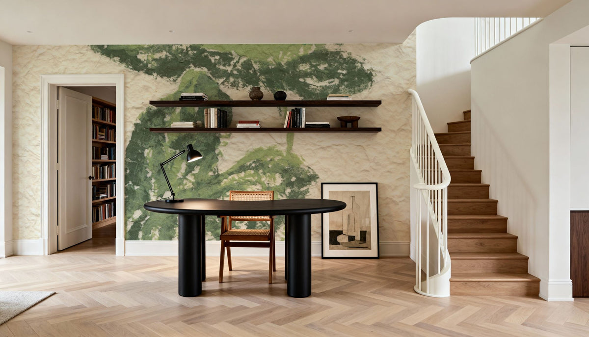 Textile Leaves I Mural Wallpaper - room preview 06