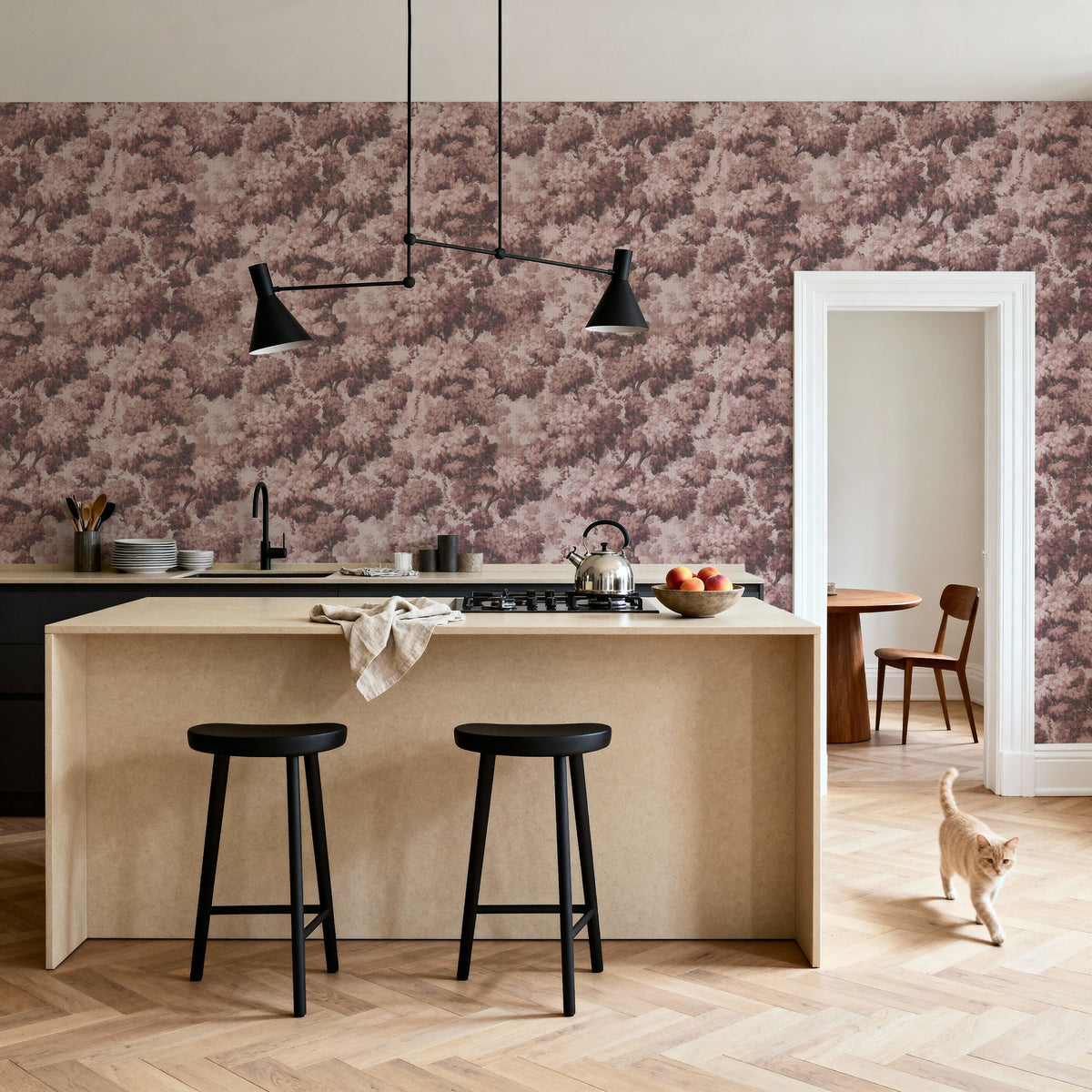 Greenwood Linden, Wine Mural Wallpaper - room preview 06