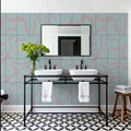Linear Drift, Sky & Pink Mural Wallpaper - room preview 06