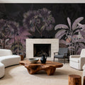 Tropical Forest Strolls Dark Purple Mural Wallpaper - room preview 06