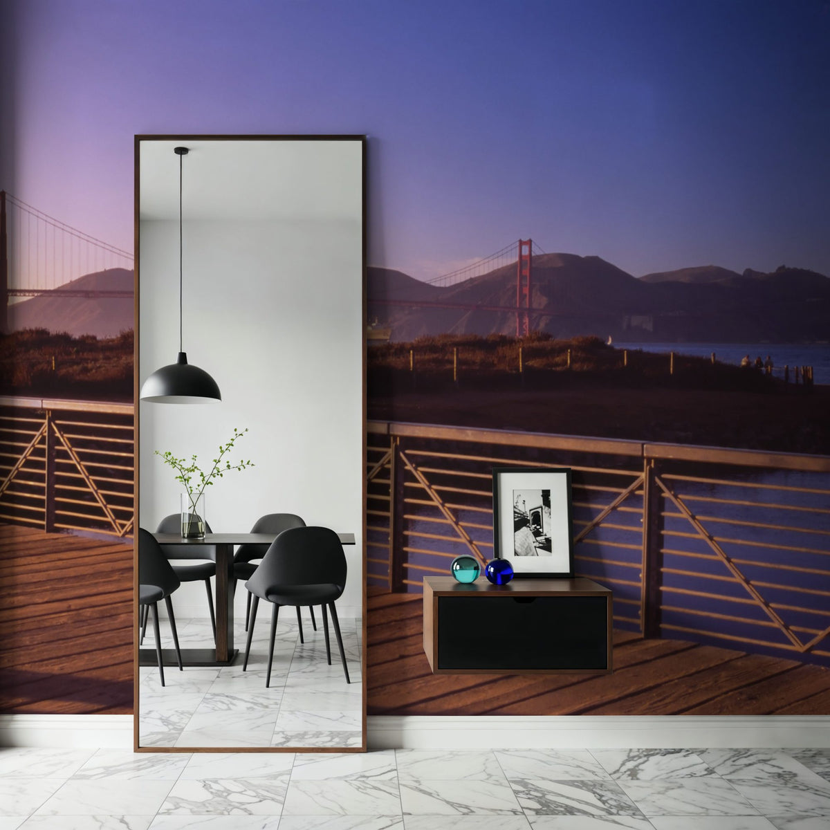 Bridge Pathway Sunset Mural Wallpaper - room preview 06