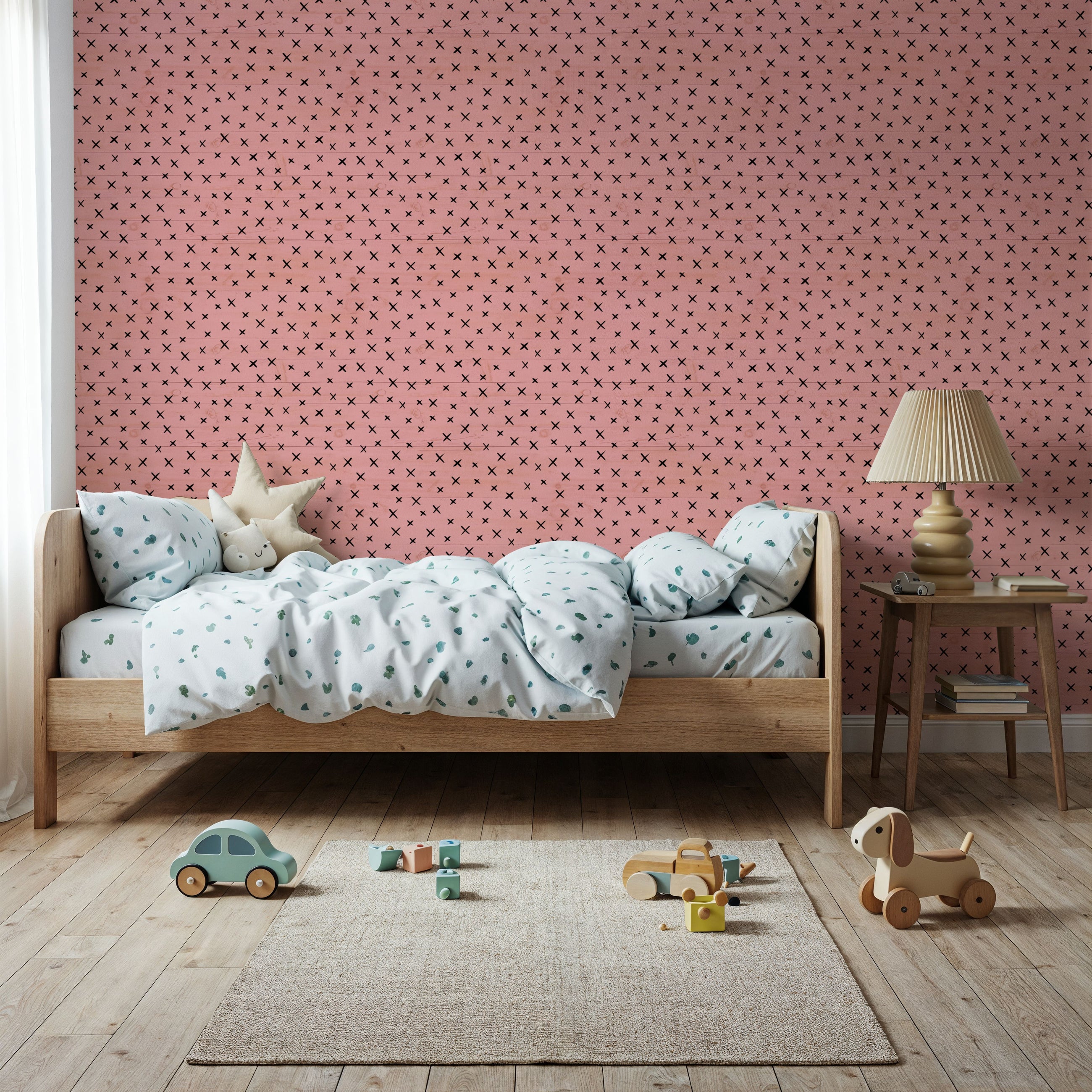 Crossed Halloween Pink Mural Wallpaper