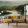 Mirror Lake Neutral Mural Wallpaper - room preview 06
