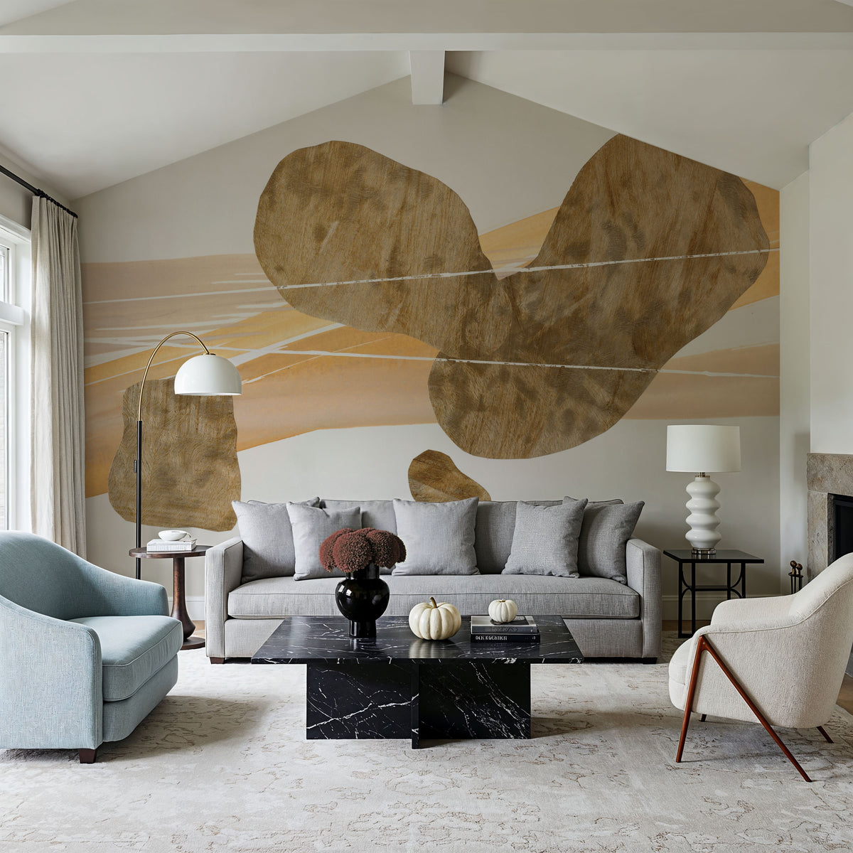 Metallic Texture Tall I Mural Wallpaper - room preview 06