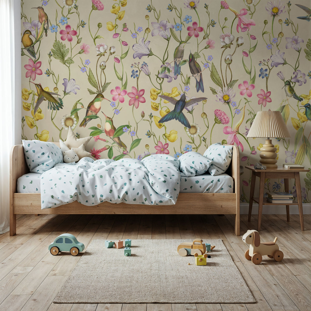 Bird Garden Yellow Mural Wallpaper - room preview 06