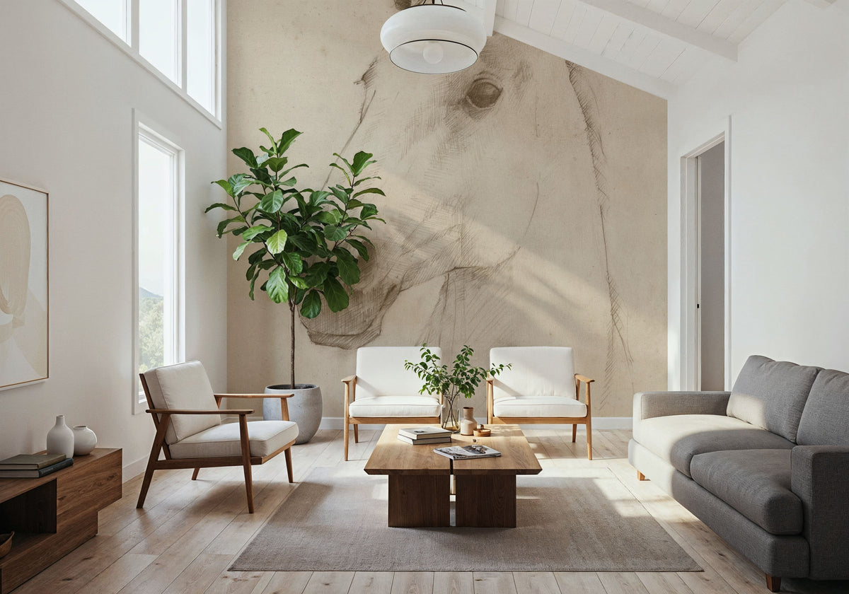 Caesar on Aged Paper Mural Wallpaper - room preview 06
