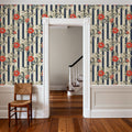 Americana, Stripes and Poppies Mural Wallpaper - room preview 06