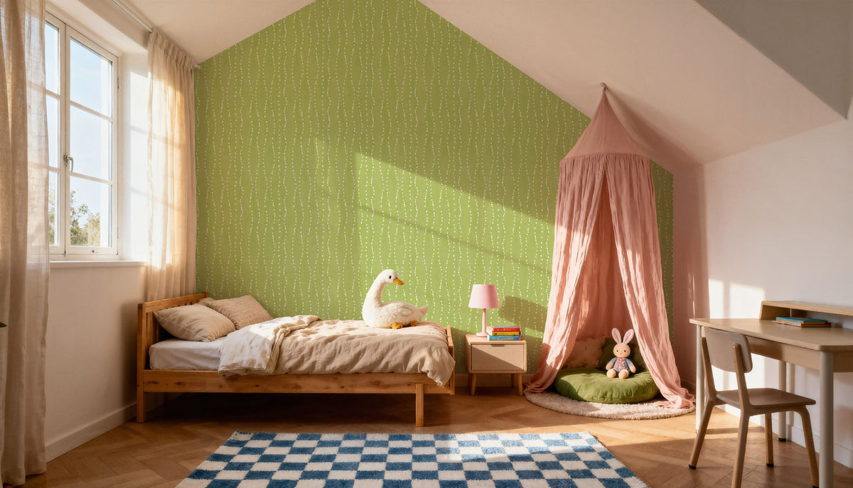 Coastal Dripping Green Mural Wallpaper - room preview 06