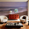 Crimson Stroll by the Shore Mural Wallpaper - room preview 06