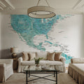 US Mexico Caribbean Map - Aquamar Mural Wallpaper - room preview 06