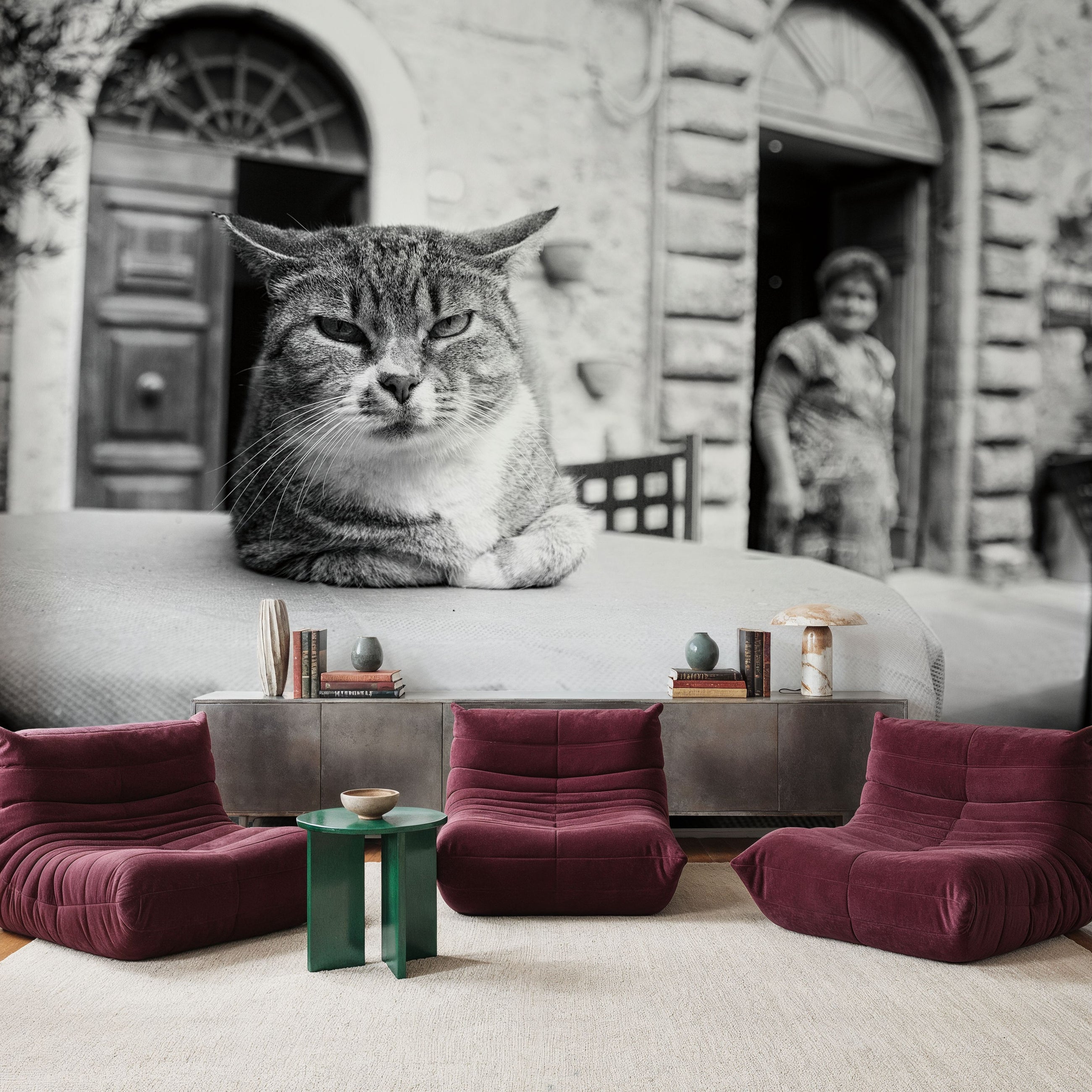 Cafe Cat Mural Wallpaper