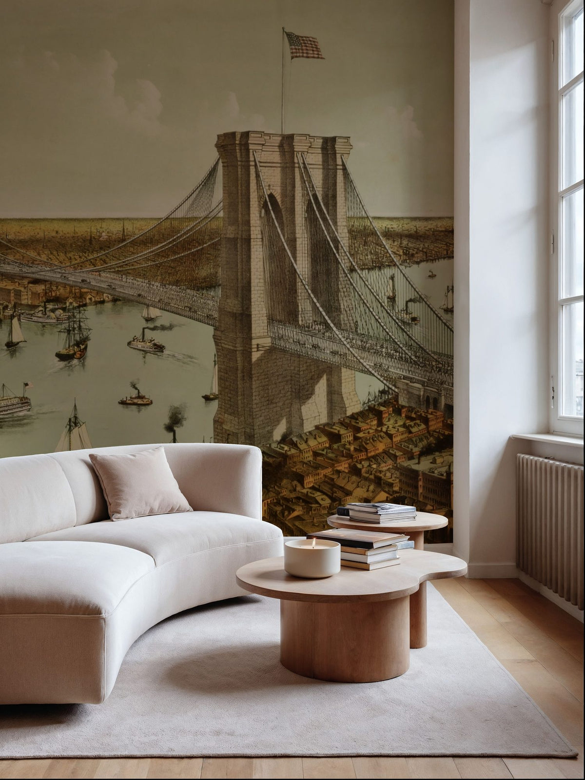 Great East River Bridge Mural Wallpaper - room preview 06