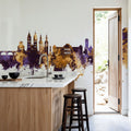 Koblenz Germany Skyline Purpl & Gold Mural Wallpaper - room preview 06