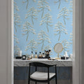 Forest Trees, Ice Blue Mural Wallpaper - room preview 06