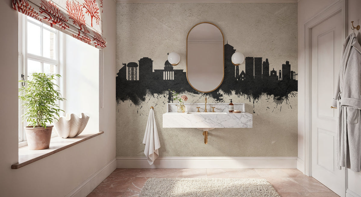 Montgomery Alabama Skyline Concrete Mural Wallpaper - room preview 06