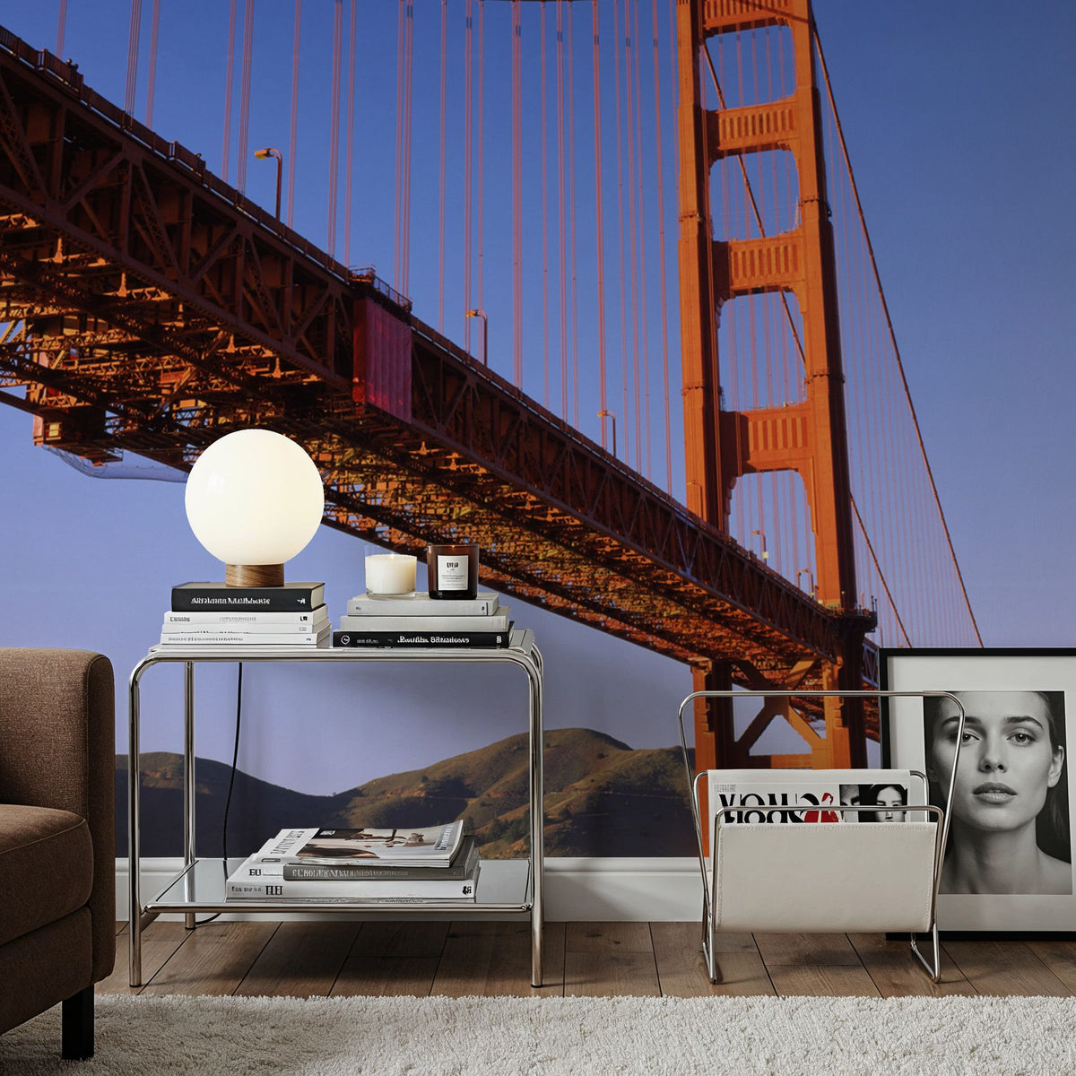 Golden Gate View Mural Wallpaper - room preview 06