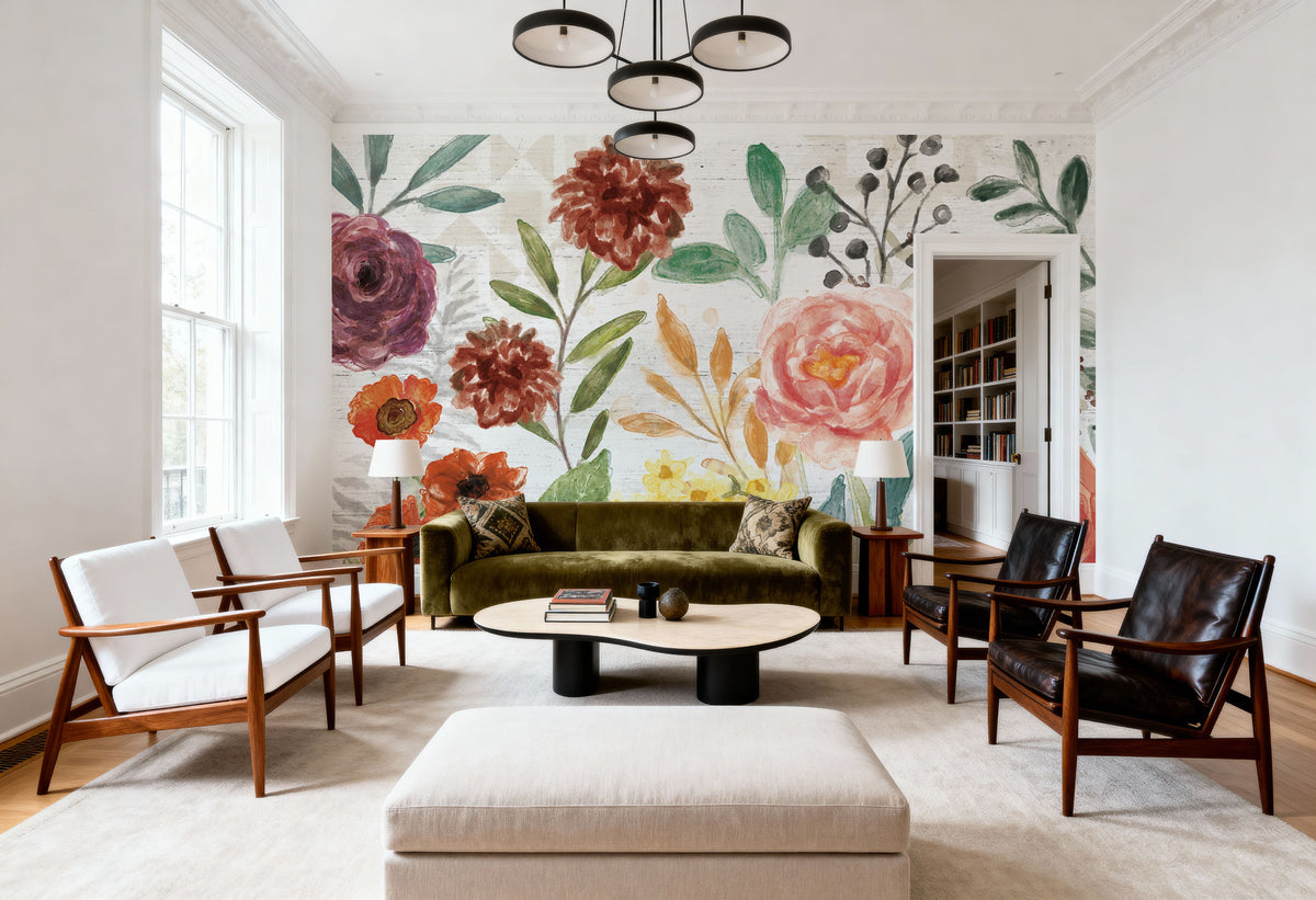 Flower Fest Mural Wallpaper - room preview 06