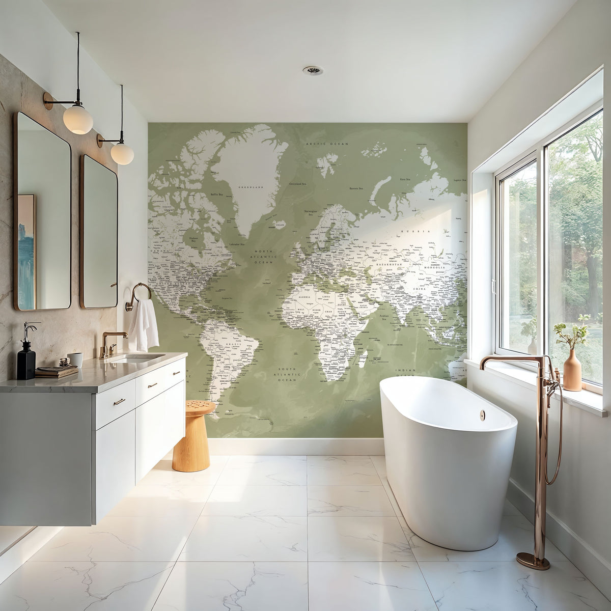 World Map Cities - Pacheco Mural Wallpaper - room preview 06