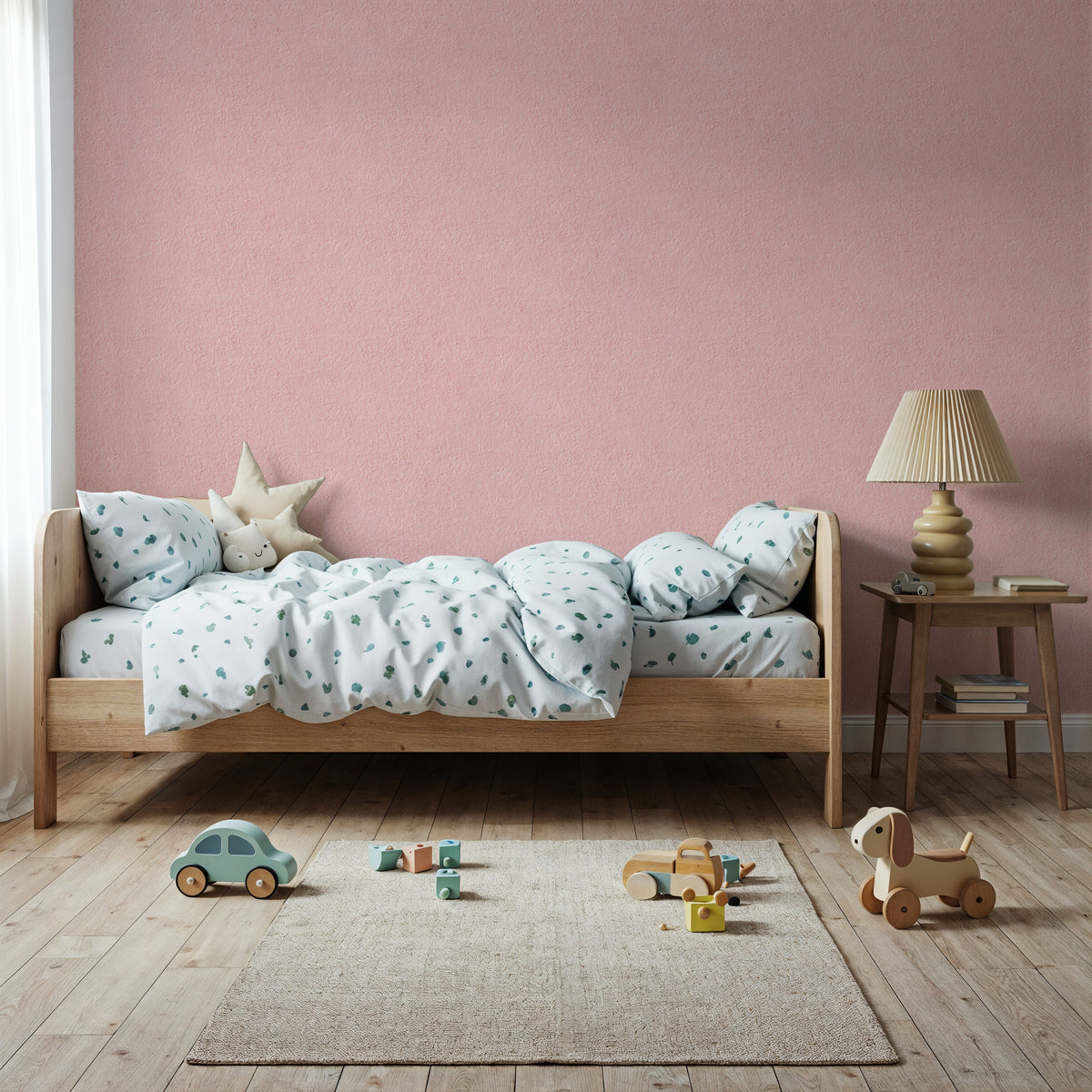 Faux Sand Stucco Finish, Blush Mural Wallpaper - room preview 06
