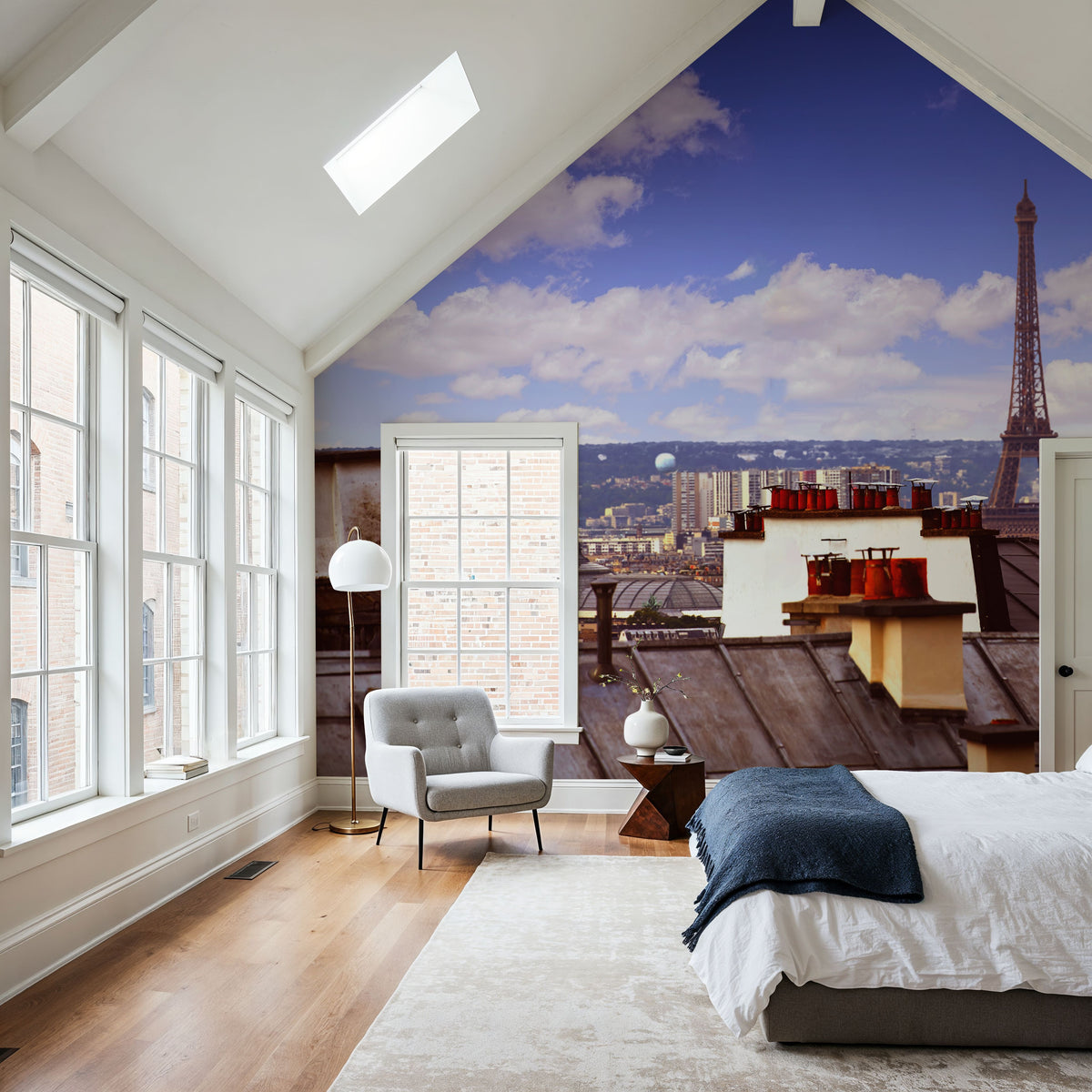 Parisian Rooftop Vista Mural Wallpaper - room preview 06
