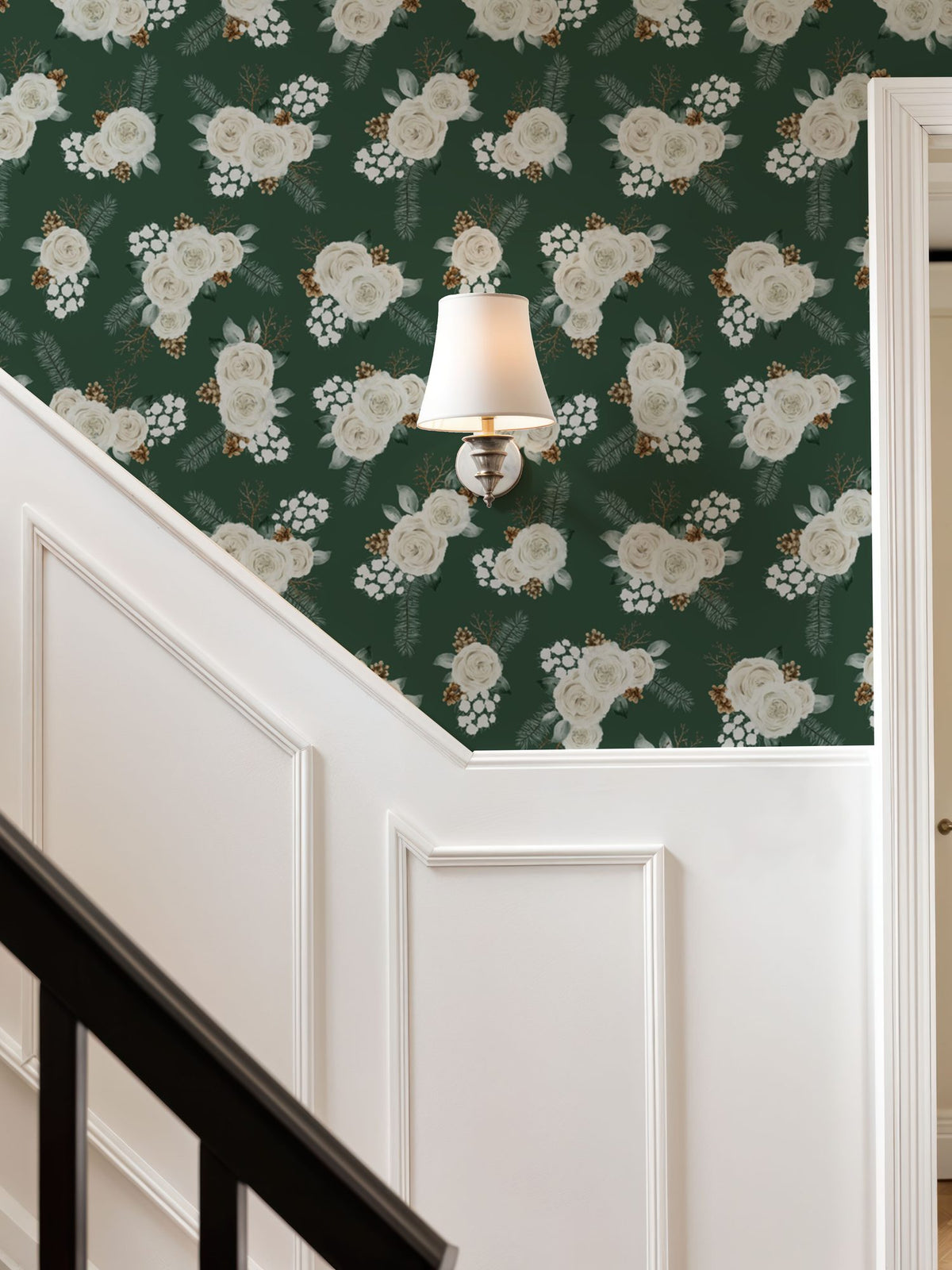 Winter Roses Mural Wallpaper - room preview 06