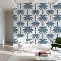 Graphic Palms, Teal Mural Wallpaper - room preview 06