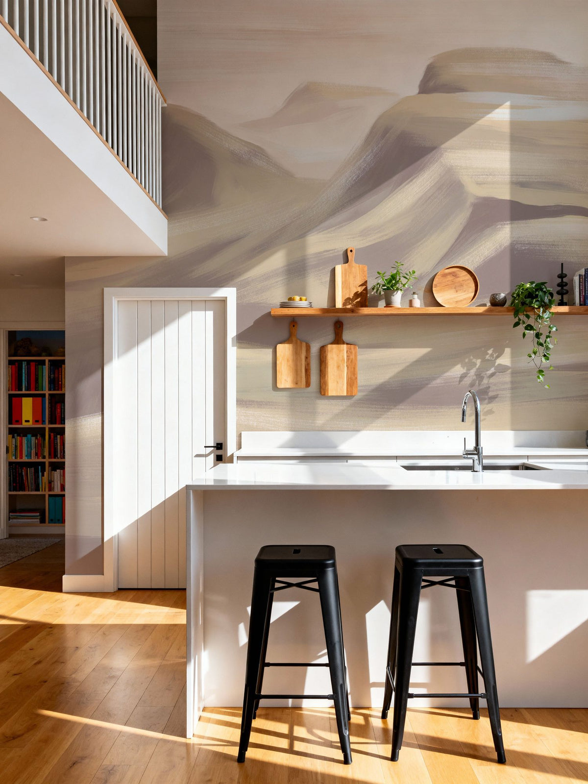 Oil Mountain, Mocha Mural Wallpaper - room preview 06