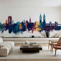 Kassel Germany Skyline Blue & Bronze Mural Wallpaper - room preview 06