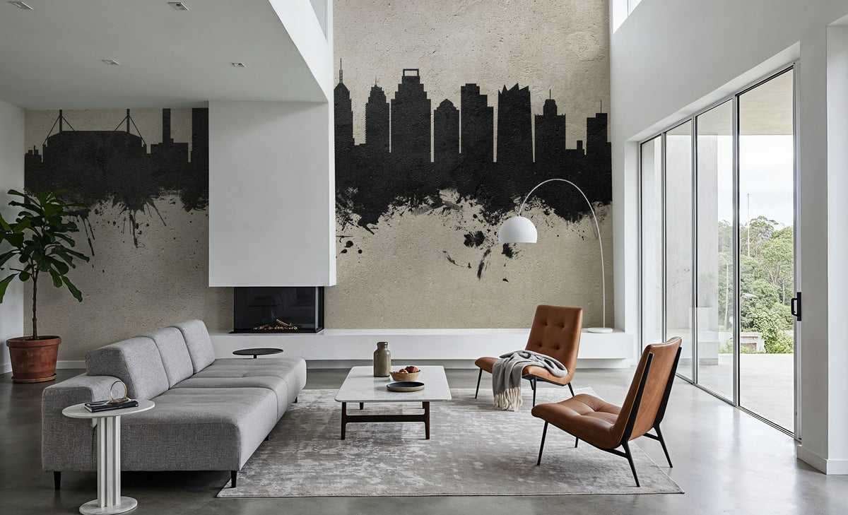 San Antonio Texas Skyline Concrete Mural Wallpaper - room preview 06