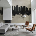 San Antonio Texas Skyline Concrete Mural Wallpaper - room preview 06