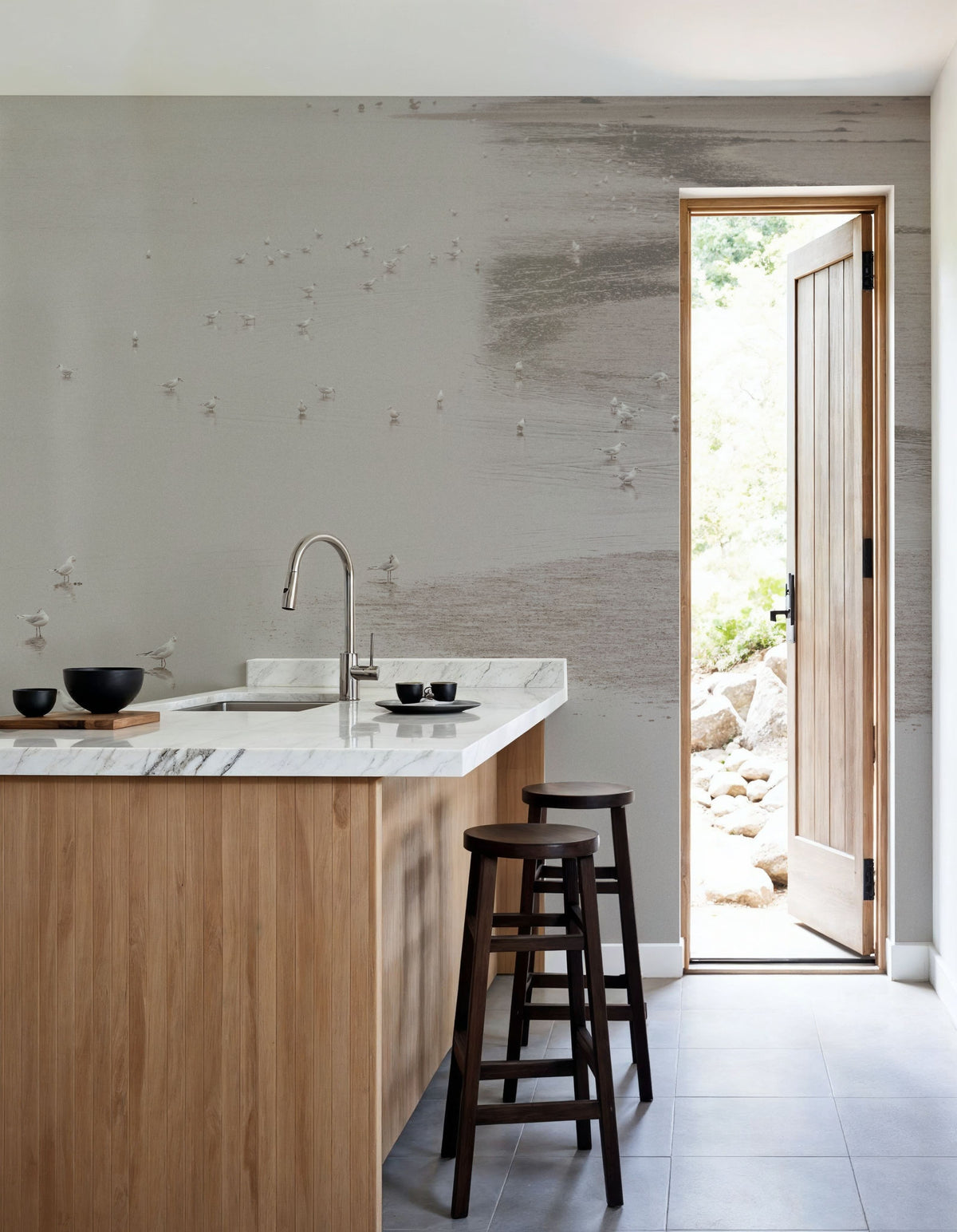 Birds in the Mist Mural Wallpaper - room preview 06
