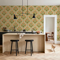 Lantana, Orange Mural Wallpaper - room preview 06