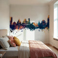 Sofia Bulgaria Skyline Blue & Bronze Mural Wallpaper - room preview 06