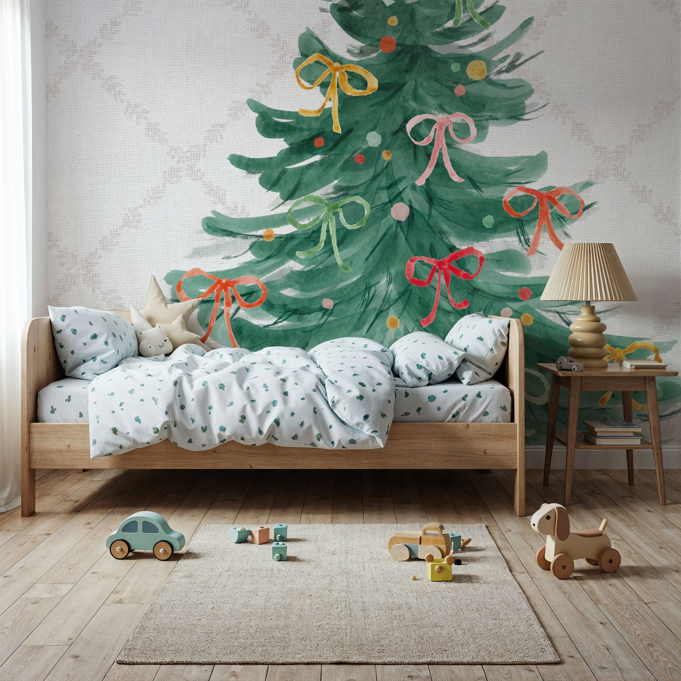 Holiday Bows IV Mural Wallpaper