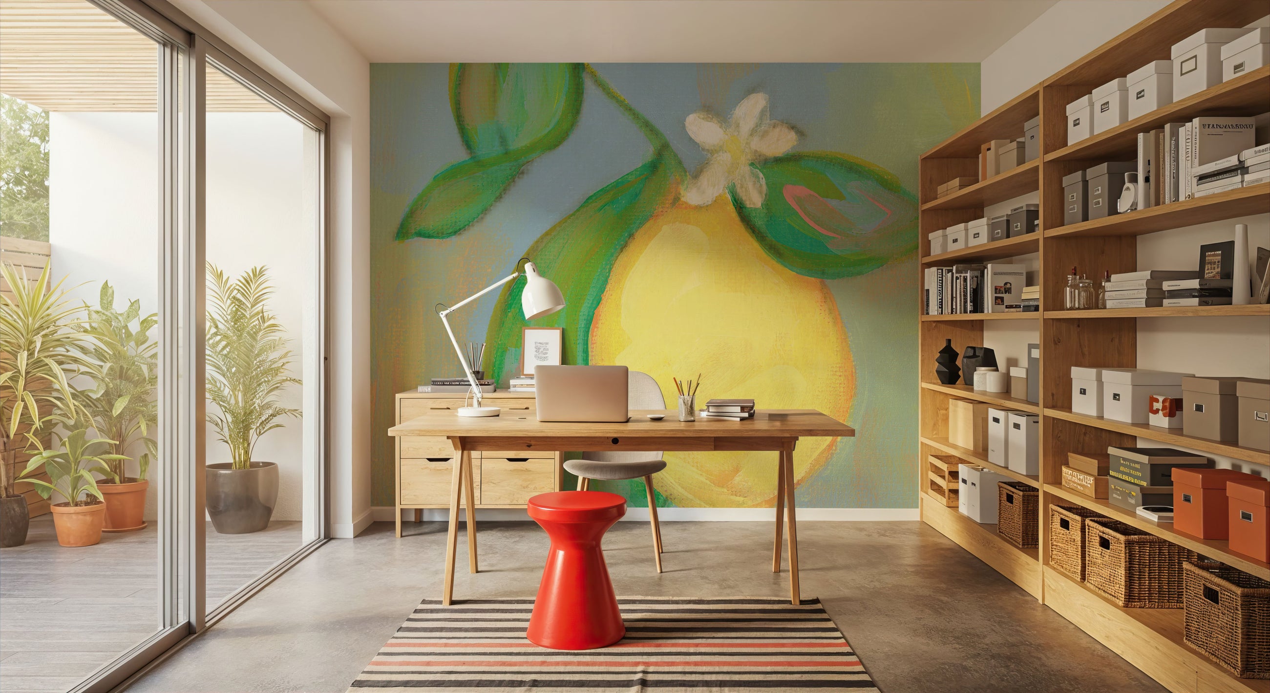 Blue Lemon I Mural Wallpaper