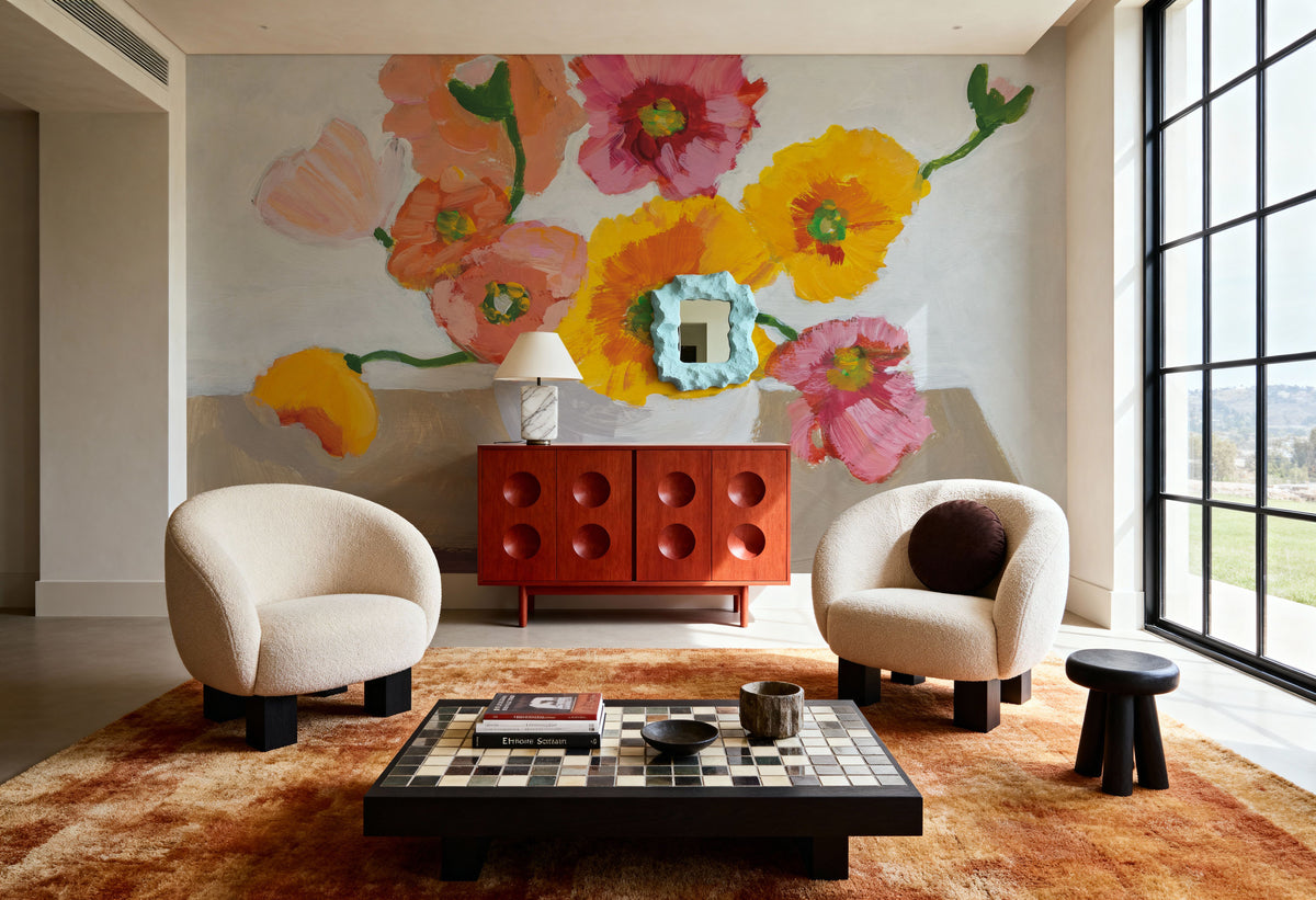 Sorbet Flowers Mural Wallpaper - room preview 06