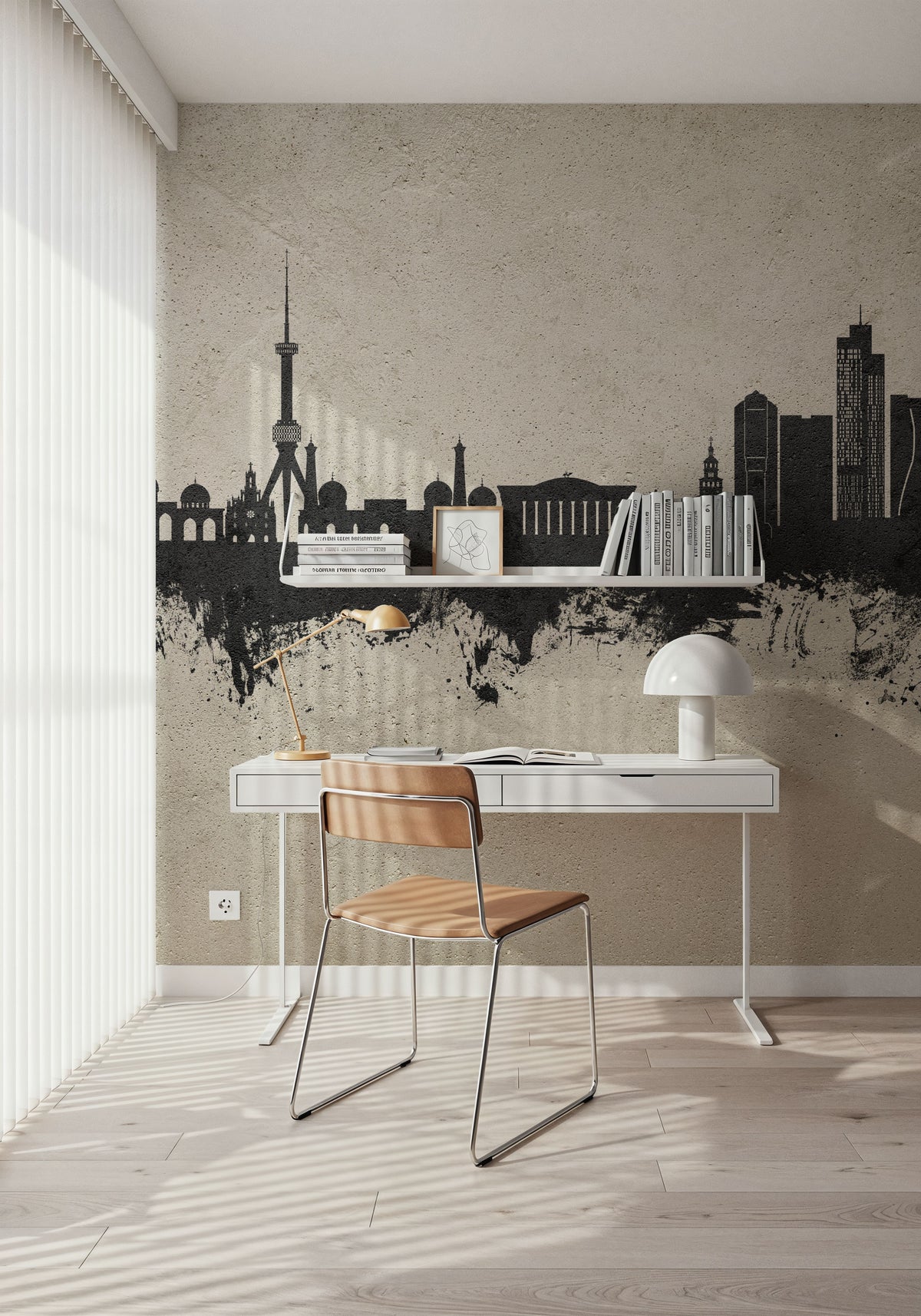 Tashkent Uzbekistan Skyline Concrete Mural Wallpaper - room preview 06