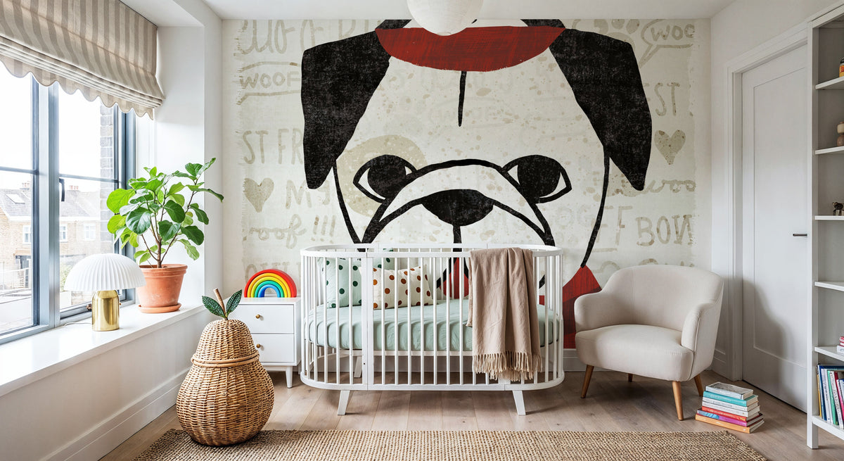 Puppy Love II Mural Wallpaper - room preview 06
