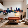 Tallahassee Florida Skyline Blue & Bronze Mural Wallpaper - room preview 06