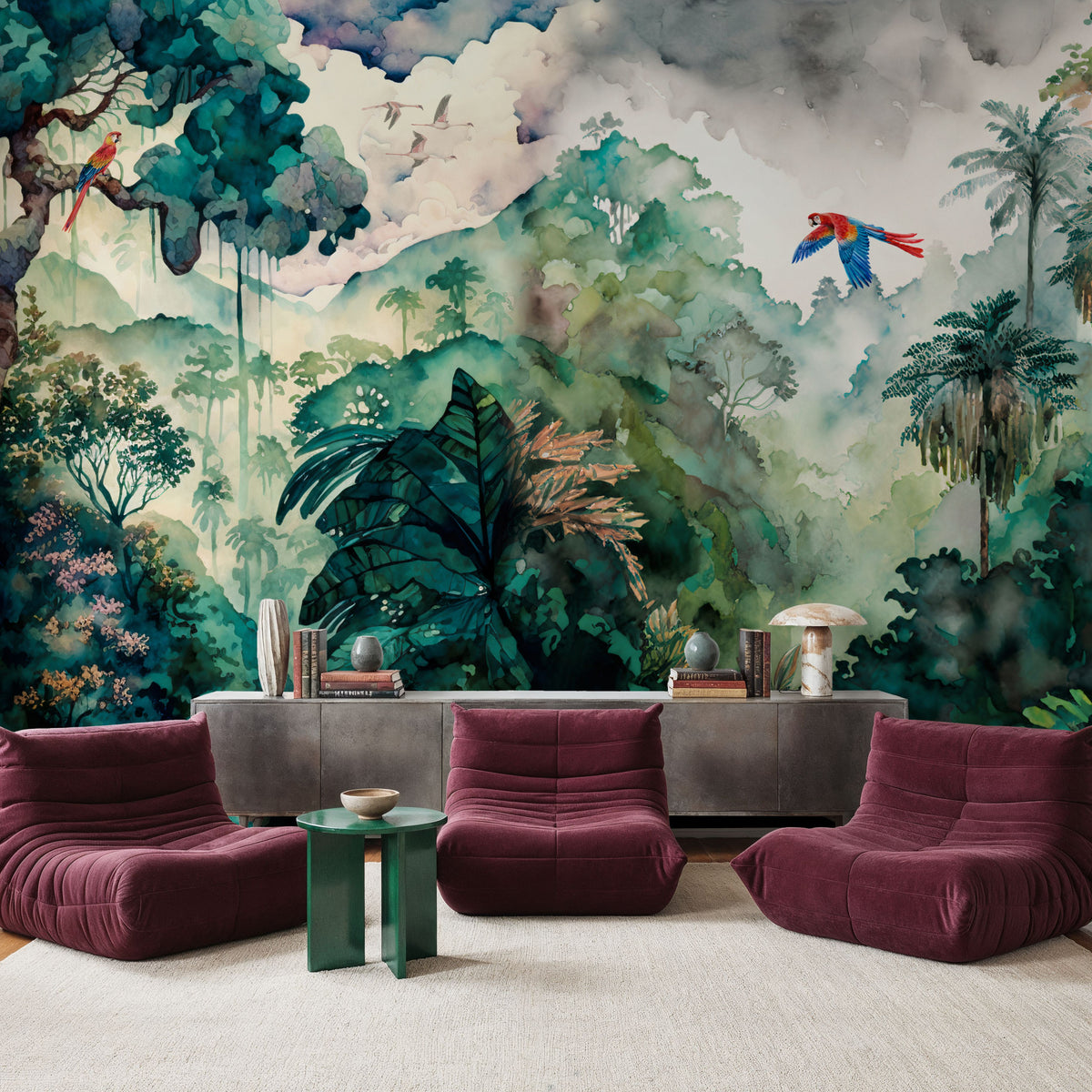 Parrot Grove Mural Wallpaper - room preview 06