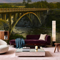 Lundbreck Falls Bridge Mural Wallpaper - room preview 06