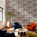 Garden of Myth and Memory Pattern, White Mural Wallpaper - room preview 06