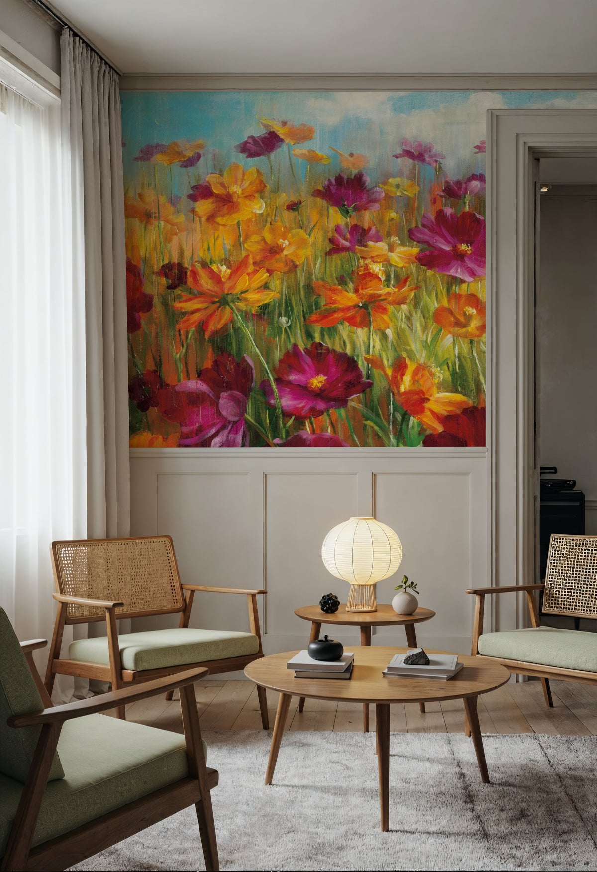 Cosmos in the Field Mural Wallpaper - room preview 06