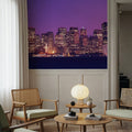 Pink Gradient Twilight Metropolis Mural Wallpaper - room preview 06