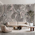 Old Sketchy Leaves Mural Wallpaper - room preview 06