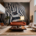 Zebra Face Mural Wallpaper - room preview 06