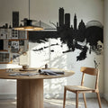 Liege Belgium Skyline Black & White Mural Wallpaper - room preview 06
